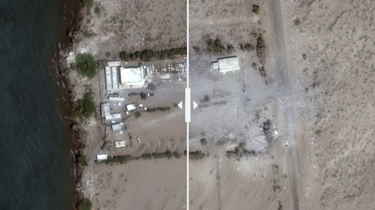 Srovnávací snímky: Jak dopadly húthijské základny po západní odvetě